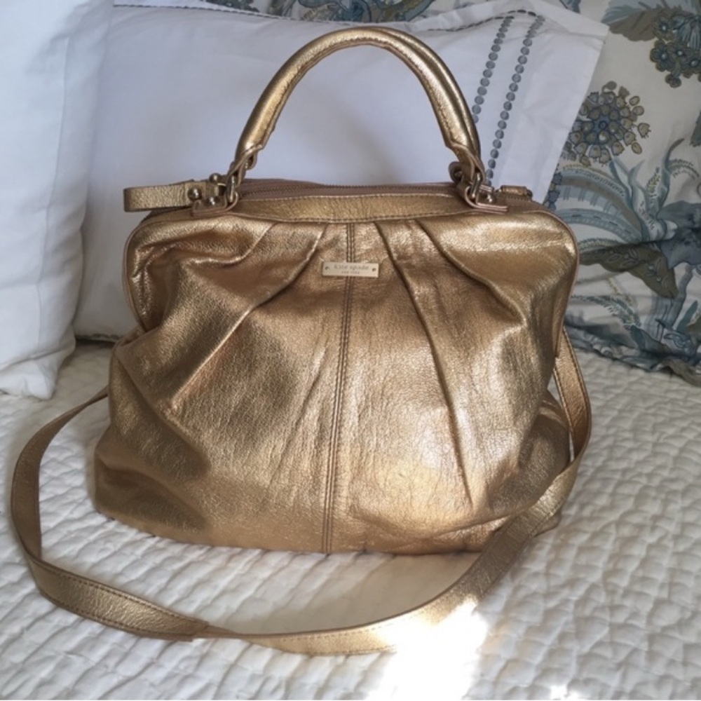 Kate Spade gold leather purse strap and handles. Great condition